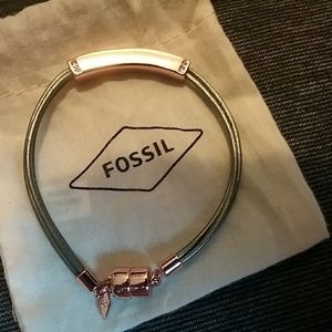 Fossil gray and gold plated bracelet nwot